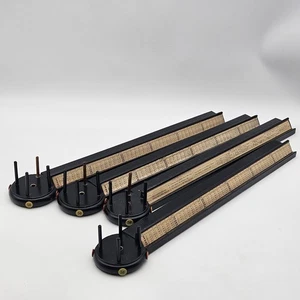 RARE Black Wooden Antique Mah Jong Tile Racks, Labelled Counter Holders Attached - Picture 1 of 17