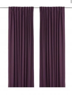 IKEA Werna Rare Curtains Pair Curtains Panels Deep Burgundy Purple 145 x 300cm - Image 1 of 4