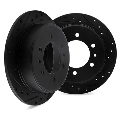 For Alfa Romeo Alfetta 1977 DFC Premium Drilled & Slotted Rear Brake Rotor Set Foto 1 de 3