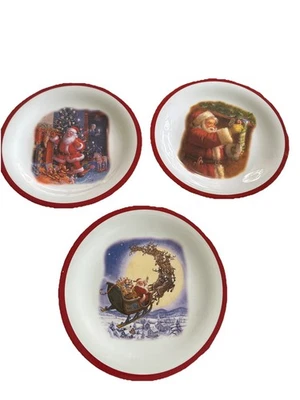 Pottery Barn Kids Christmas Plates Set Of 3 Dif Pics By Ruth Sanderson Melamine - Image 1 of 4