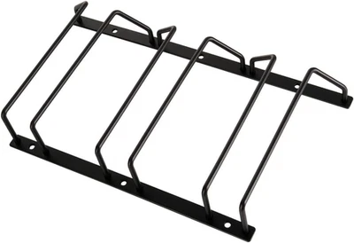 18cm Black Wine Glass Rack Under Cabinet, Hanging Stemware Holder For Bar Dining - Image 1 of 4