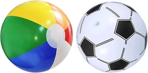2 Stück Wasserball Aufblasbar,Strandball Pool spielzeug kinder Beachball Aufblas - Bild 1 von 6
