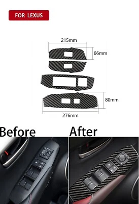 Cubierta de panel de interruptor de ventana de fibra de carbono para Lexus NX200 200t 300h 2014-2019 Foto 1 de 4