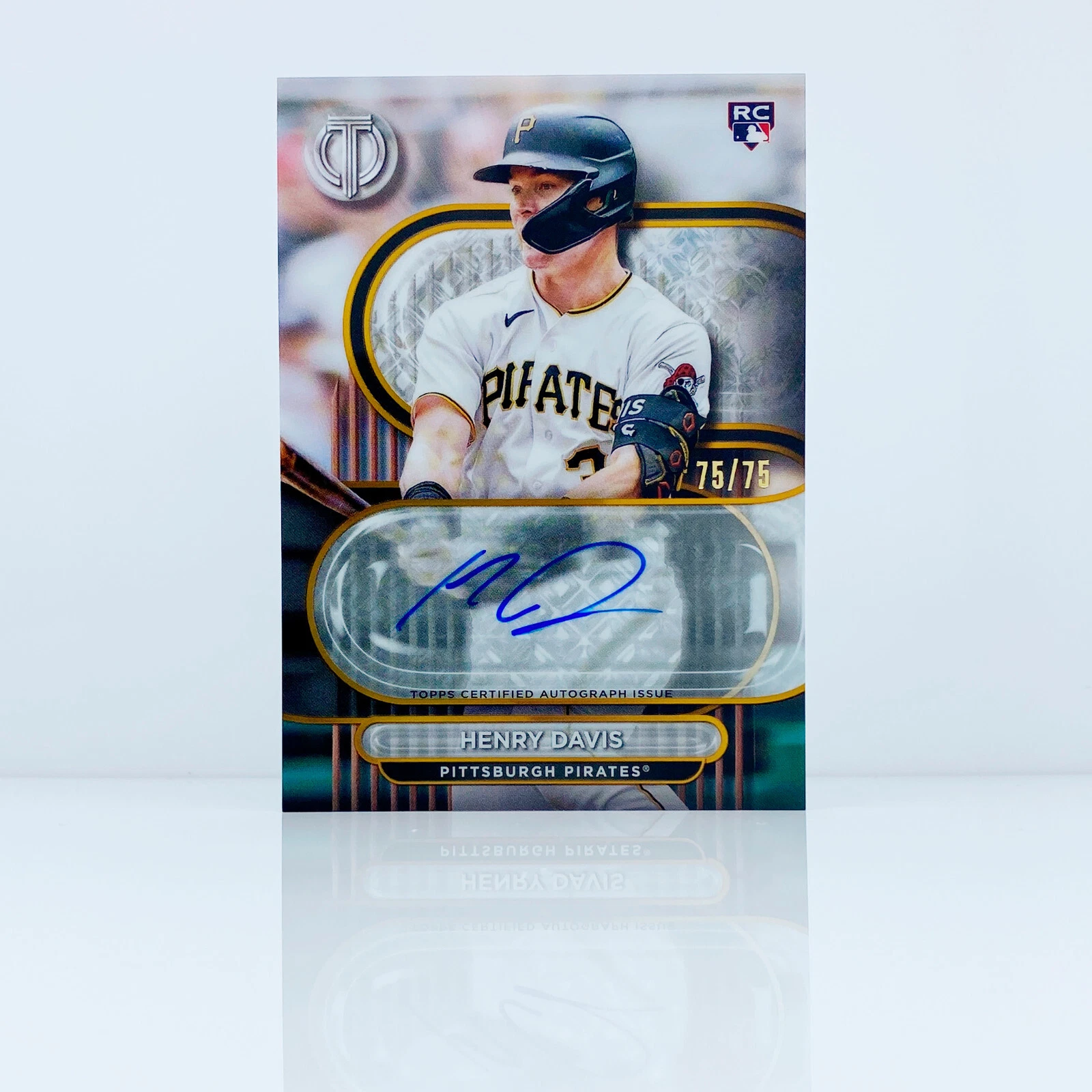 Henry Davis 2024 Topps Tribute Rookie Gold Auto RC #TA-DAV Pirates   75/75