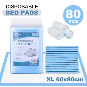 80PK Economy Under pads Adult Incontinence Disposable Bed Pads Pee XL 60 x 90cm - Picture 1 of 12