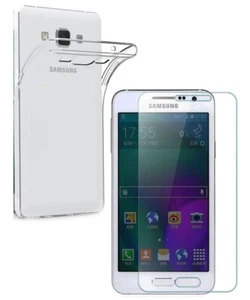 For SAMSUNG GALAXY A3 2015 TEMPERED GLASS SCREEN PROTECTOR + CLEAR TPU GEL CASE - Picture 1 of 12