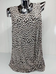 Damen Xhilaration 1X Plus Animal Print Top Shirt ärmellos vorne geknotet - Bild 1 von 4