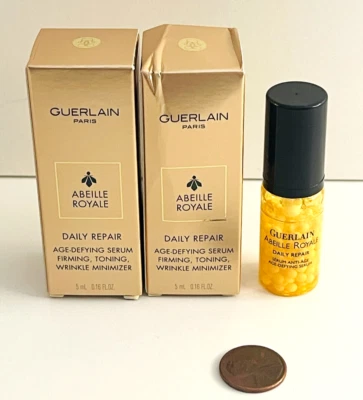 Lof of 2 全新带盒! Guerlain abeille royale 日常修复精华 5 毫升/0.16 液量盎司 ~ 免运费 — 第 1/3 张图片