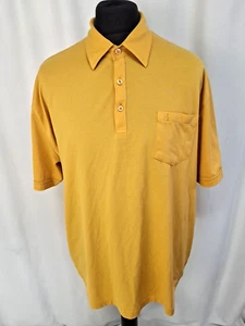 Gabicci Collezione Retro Polo Shirt Pocket Smart Casual Yellow XL A2755 - Picture 1 of 7