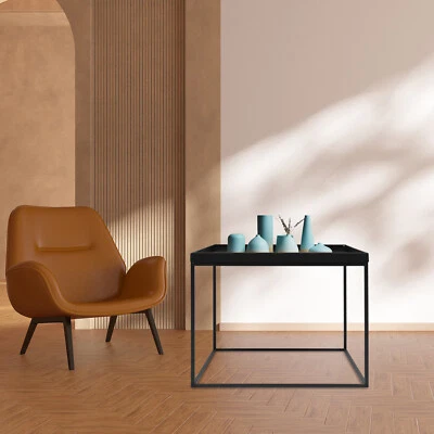 24" Square Table Metal Frame Table Portable Office Side End Table Camping Table - Image 1 of 4