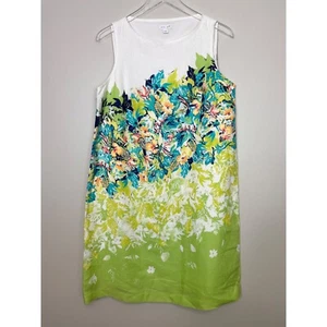 J.Jill Love Linen Multicolored Floral Print Sleeveless Lined Dress Size Medium - Picture 1 of 12