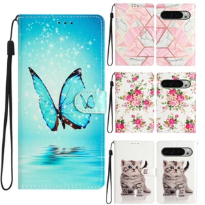 Phone Case Cover for Google Pixel 9 Pro 9 8 7 6 Pattern Leather Flip Wallet Case - Picture 1 of 22