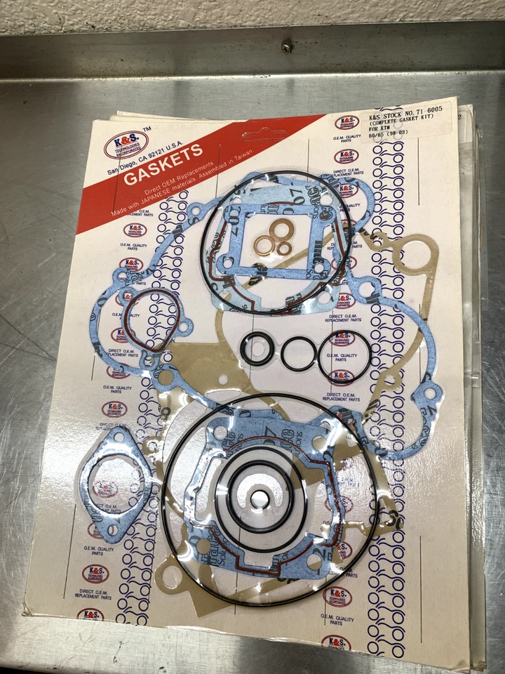 2X KIT JUNTA COMPLETA K&S 71-6005 1998-2003 KTM 60 65 EXTREMO SUPERIOR EXTREMO INFERIOR Foto 1 de 1