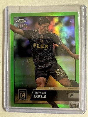 2023 Topps Chrome MLS - Neon Green Refractor #69 Carlos Vela 21 /99 - Image 1 of 4