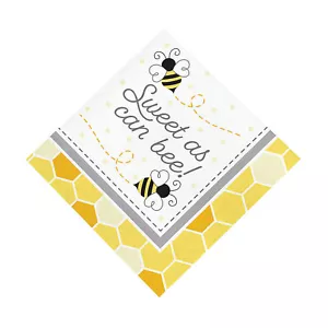 Fun Express Bumblebee Party Sweet As Can Bee Luncheon Napkins - 16 Pc - Picture 1 of 1