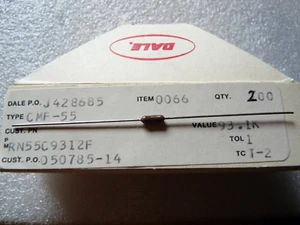 8 résistances précision métal 93K1 1/8W 1% 50ppm RN55C Vishay Dale CMF-55 - Bild 1 von 3