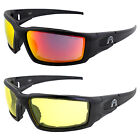 Alpha Omega 5 Motorcycle Sunglasses Z87.1 2 Pairs w/ Yellow & Red Mirror Lenses