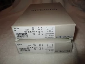 (2) Amoena Soft Cup RITA SB Black Mastectomy Bras Size 38A ~ NWT in Box - Picture 1 of 2