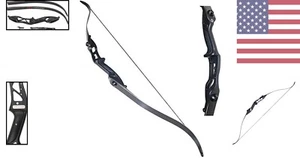 Lightweight 56" Right-Hand Recurve Bow - Adjustable Draw Weight & Case Included - Picture 1 of 8