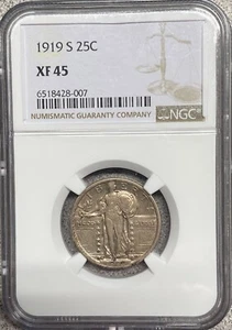 1919-S Standing Liberty Quarter NGC XF45 - Picture 1 of 4