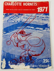Vintage 1971 Charlotte Hornets Minor League Baseball Official Program Rare - Picture 1 of 10