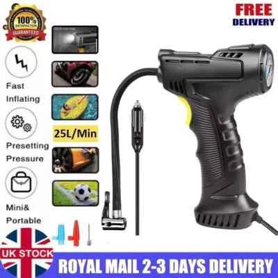 12V Electric Car Tire Inflator Pump Portable Corded Air Compressor for Auto Bike - Image 1 of 4