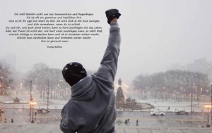 ROCKY BALBOA BOXER IMÁGENES LIENZO CITA ALEMÁN (120x80cm) - Imagen 1 de 4