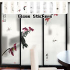 Lotus Flower Wall Stickers Glass Privacy Window Static Clings Frosted Bathroom