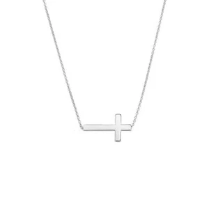 Cross Necklace Faith Pendant 18K Plated Dainty Chain Minimalist Simple Tiny God - Picture 1 of 7