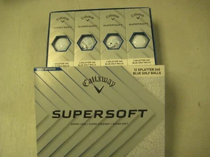 1 dozen BRAND NEW 2025 Callaway SuperSoft White Splatter Blue 360 golf balls - Picture 1 of 2