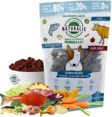 Naturalis 500g Energie Trockenbarf Hund 80% Lachs+Rind getreidefrei ohne Zusätze - Bild 1 von 4