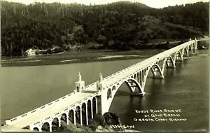 RPPC Rogue River Bridge Gold Branch Oregon Coast Highway Real Photo Postcard - Picture 1 of 2