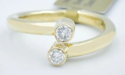ANILLO DE DIAMANTES ORIGINALES ORO AMARILLO 14k - Valoración Certificado Gratuito - Nuevo con Etiquetas Foto 1 de 4