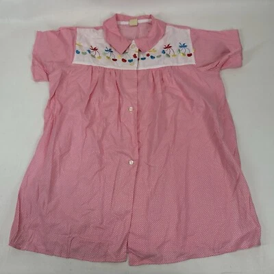 Gaymode Penneys Mujer’s Camisa Dormir Blusa Rosa Polkadot Bordado Talla M De Colección Foto 1 de 4