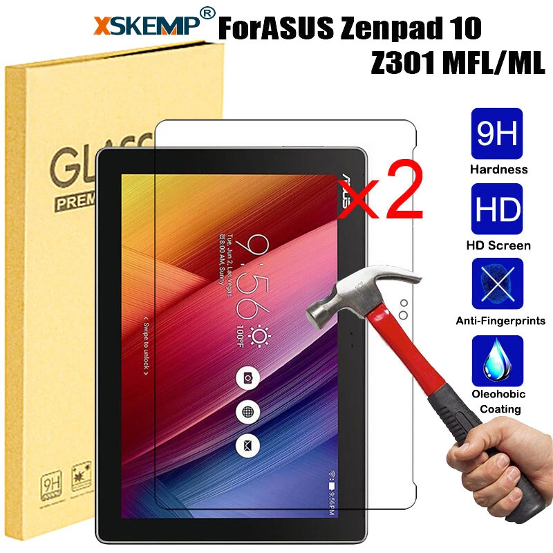 2Pcs For Asus Zenpad 10 Z301 MFL/ML Tablet Screen Protector Tempered Glass Cover - Image 1 of 4