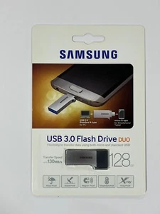 Samsung DUO 128GB USB 3.0, Micro USB Flash Drive Black/silver MUF-128CB/AM - Picture 1 of 3