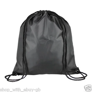 20 x BLACK DRAWSTRING BAG NYLON RUCKSACK BAG'S SCHOOL GYM PE JOB LOT WHOLESALE - Picture 1 of 1
