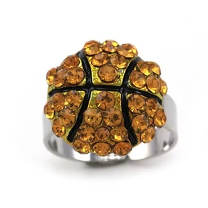 Anillo deportivo de baloncesto americano esmalte negro esmalte negro dije - Imagen 1 de 1