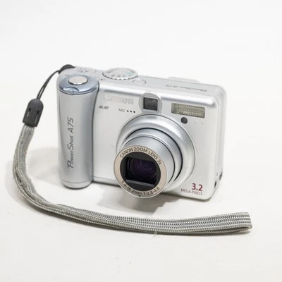 Canon PowerShot A75 CCD Digicam 3MP Digital Camera Y2K AAs - Working! - Image 1 of 4
