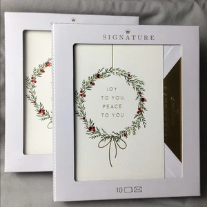 Hallmark Signatur Weihnachten Feiertag Karte verzierter Kranz 20 Karten Gesamt Box - Bild 1 von 8