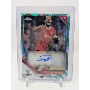 21/22 Topps Chrome UCL UEFA Virgil Van Dijk Liverpool Auto Aqua Lava CA-VD 1:146 - Picture 1 of 3