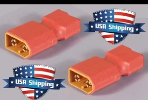 2x NO WIRES - XT60 / XT-60 Male to Female T-Plug Adapter (Deans Style) - L@@K - Picture 1 of 4