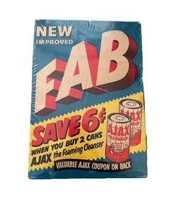 Vintage NOS FAB Waschpulver Waschmittel Größe Large 1950er versiegelt neu im Karton RAR - Bild 1 von 7