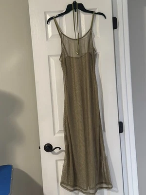 NEW WICKED WEASEL 5865 Gold Shimmer Dress Holiday Christmas New Year Size M NWT - Image 1 of 4