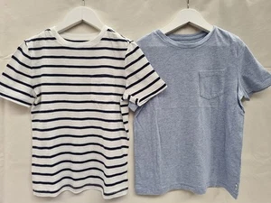 GAP KIDS bundle of 2 crew neck T-shirts, blue/white/stripe, size S 6-7 Years - Picture 1 of 5
