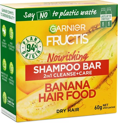 Garnier Fructis, Solid Shampoo, Cleansing and Nourishing, Banana Hair Food 2I... - image 1 of 4