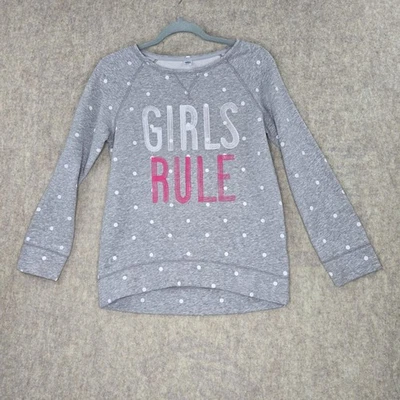 Sudadera Old Navy Girls Rule Gris Lunares XL (14) Algodón/Poliéster Foto 1 de 4