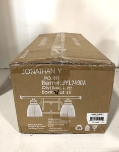 Jonathan Y Beverly 19 in. 2-Light Chrome Vanity Light Frosted Textured Glass - Picture 1 of 3