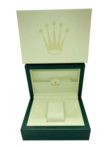 Auténtica caja de reloj Rolex verde suizo con funda de almohada y caja exterior - Imagen 1 de 9