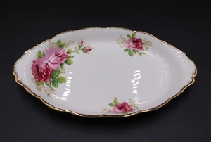ROYAL ALBERT BONE CHINA TRAY FOR SUGAR & CREAMER AMERICAN BEAUTY - Picture 1 of 4